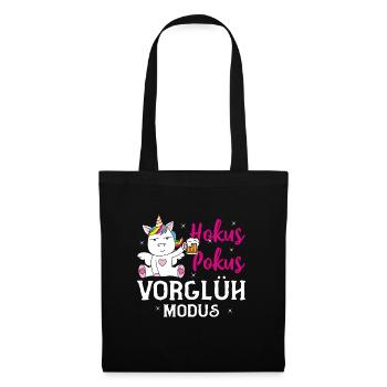 Einhorn Bier Party Hokus Pokus Vorglüh Modus - Stoffbeutel - Schwarz - Vorne