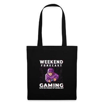 Weekend Forecast Gaming Ordinateur Geek amusant - Sac en tissu - noir - Devant