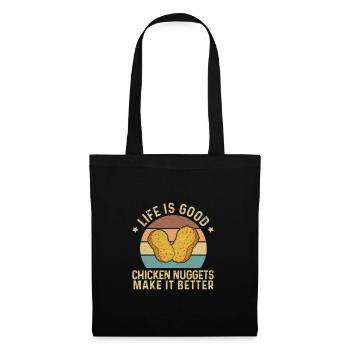 Life Is Good Funny Fast Food Nugs pour un amateur - Sac en tissu - noir - Devant