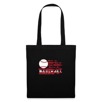 Drapeau américain de baseball patriotique pour un - Sac en tissu - noir - Devant