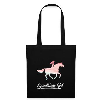 Equestrian Girl Horse Riding Dressage - Tote Bag - black - Front