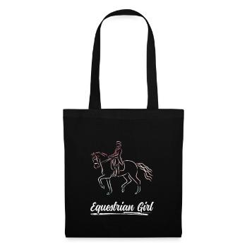Equestrian Girl Horse Riding Dressage - Tote Bag - black - Front