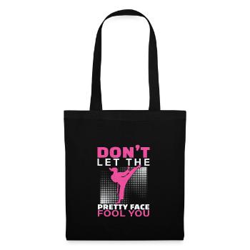 Don't Let The Pretty Face Fool You Drôle Karaté - Sac en tissu - noir - Devant