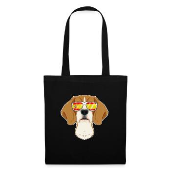 Beagle I Spain Sunglasses I Spanish Flag - Stoffbeutel - Schwarz - Vorne