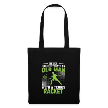 Never Underestimate An Old Man With A - Stoffbeutel - Schwarz - Vorne