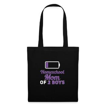 Homeschool Mama von 2 Jungen Lustige Homeschool - Stoffbeutel - Schwarz - Vorne
