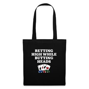 Parier haut tout en Butting Heads Poker Casino - Sac en tissu - noir - Devant