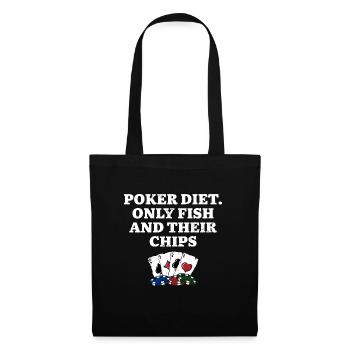 Poker Diet Fish and Their Chips Poker Player - Stoffbeutel - Schwarz - Vorne