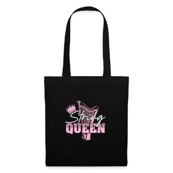 String Queen Funny Harpist Harp Player - Tote Bag - black - Front