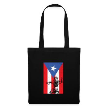 Puerto Rico Flagge Patriotischer Baseball für - Stoffbeutel - Schwarz - Vorne