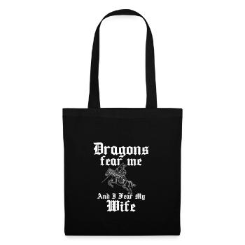 Dragons Fear Me Lance de jeu amusante Buhurt - Sac en tissu - noir - Devant