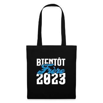 Cadeau Annonce grossesse bientôt Frère 2023. - Sac en tissu - noir - Devant
