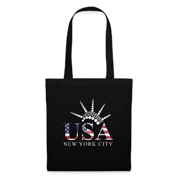 Drapeau des États-Unis Drapeau de New York Statue de la Liberté Cadeau - Sac en tissu - noir - Devant