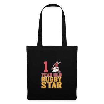 Rugby Football Star 1 Year Old 1st Birthday - Tote Bag - black - Front