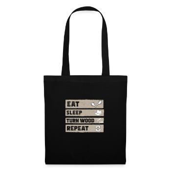 Eat Sleep Funny Wood Turning Wood Lathe Operator - Tote Bag - black - Front