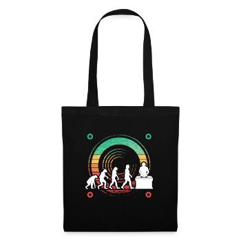 Evolution de l’homme DJ Techno Vinyle Rétro Vintage - Sac en tissu - noir - Devant