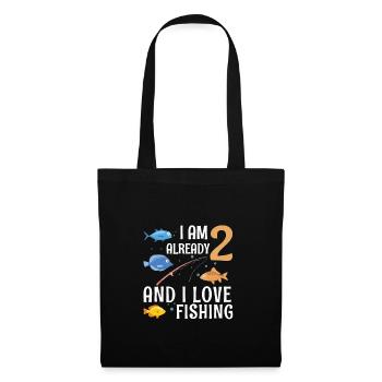 J'ai déjà 2 ans et j'aime la pêche 2 ans 2ème - Sac en tissu - noir - Devant