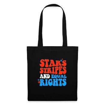 Rayures étoilées et égalité - Sac en tissu - noir - Devant