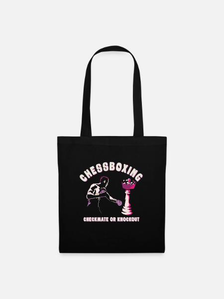 Schachboxen - Schachmatt Oder Knockout Schachboxen - Stoffbeutel - Schwarz