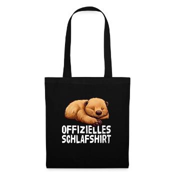 Offizieles Schlafshirt Biber - Stoffbeutel - Schwarz - Vorne