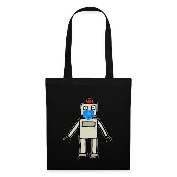 Bébé robot avec tétine - Sac en tissu - noir - Devant