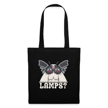 Funny owl figurine with big eyes and lamps text - Tote Bag - black - Front