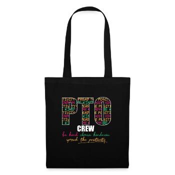 PTO Crew Parent Teacher Organization Team School - Stoffbeutel - Schwarz - Vorne