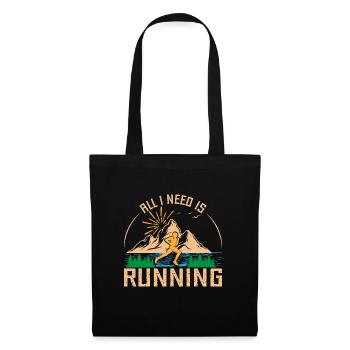 Courir Tout ce dont j’ai besoin, c’est de courir Marathon Runner Gift - Sac en tissu - noir - Devant