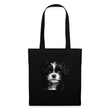 Shih Tzu - Stoffbeutel - Schwarz - Vorne