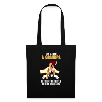 Cadeau de retraité retraite sapeur pompier papa fils - Sac en tissu - noir - Devant