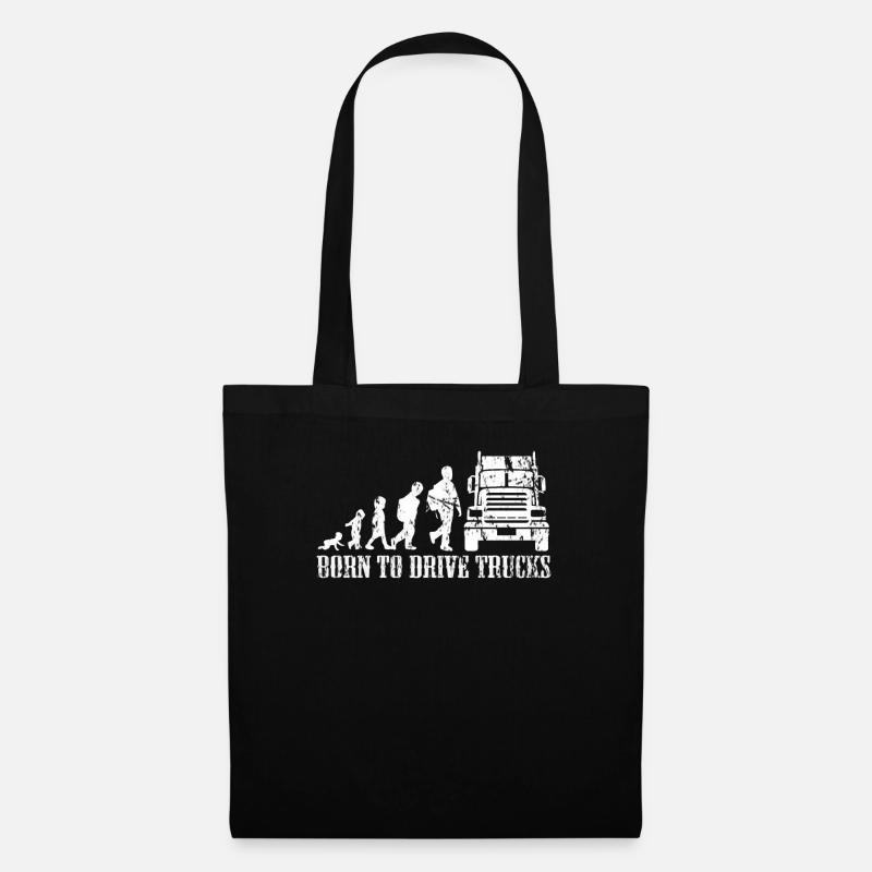 Trucker Evolution Kind Baby LKW Geschenk - Stoffbeutel - Schwarz