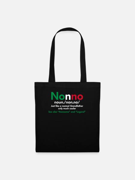 Opa Großvater Italien Nonno Legende Geschenk - Stoffbeutel - Schwarz
