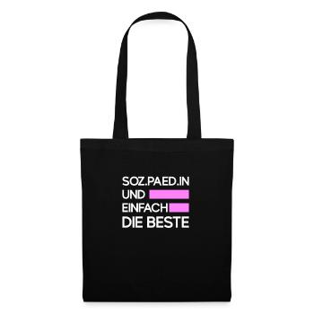 Sozialpädagogin die Beste - Stoffbeutel - Schwarz - Vorne