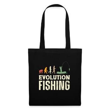Fishing Evolution Dad Fisherman for Father's Day - Stoffbeutel - Schwarz - Vorne
