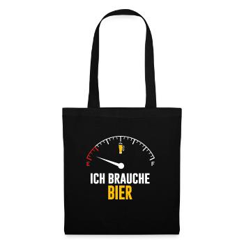 ich brauche bier tacho - Stoffbeutel - Schwarz - Vorne