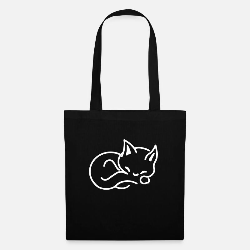 Katze - Stoffbeutel - Schwarz