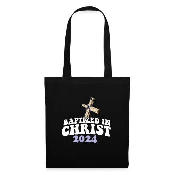 Baptisé en Christ 2024 Chrétien religieux - Sac en tissu - noir - Devant