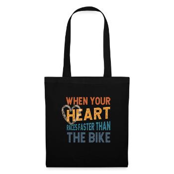 Dirt Biker Riding Your Heart Races Faster - Stoffbeutel - Schwarz - Vorne