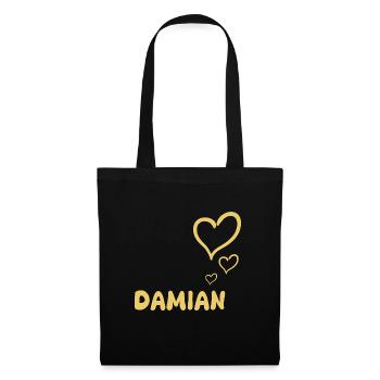 Vorname Damian - Stoffbeutel - Schwarz - Vorne