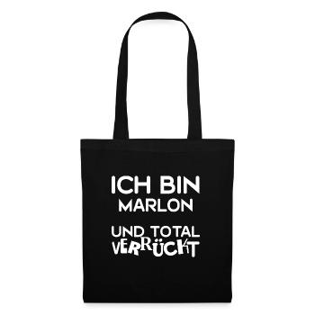 Prénom Marlon - Sac en tissu - noir - Devant