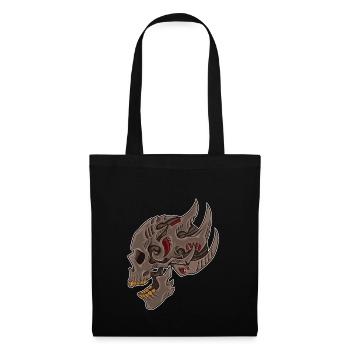 Cyberpunk Skull | Futuristic Death Tribal - Tote Bag - black - Front