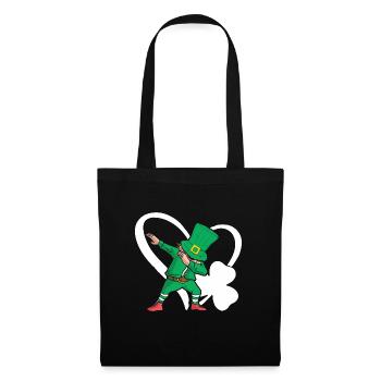 Dabbing St. Patty Cloverleaf Chapeau Coeur - Sac en tissu - noir - Devant