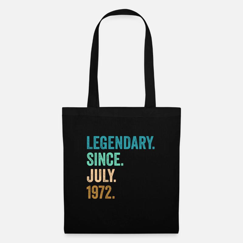 Legendary Since July 1972 50. Geburtstag - Stoffbeutel - Schwarz