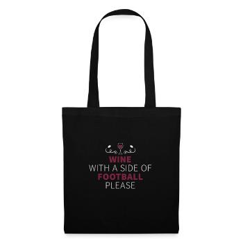 Wine With a Side of Football - Tote Bag - black - Front