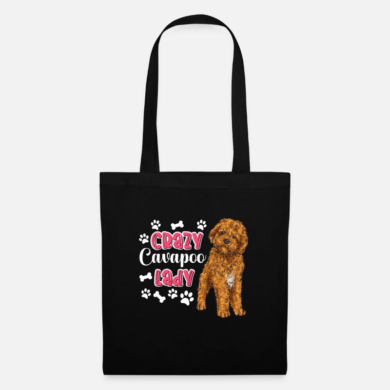 Cavapoo Cavoodle Capoodle Hund - Stoffbeutel - Schwarz