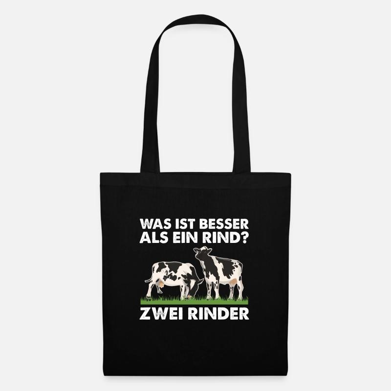 Was ist besser als ein Rind? Zwei Rinder - Stoffbeutel - Schwarz
