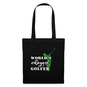 Golf Geschenk Witz Golfspieler Golfer - Stoffbeutel - Schwarz - Vorne