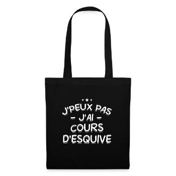 J'Peux Pas ! J'Ai Cours D'Esquive 🏃‍♂️💨 - Sac en tissu - noir - Devant