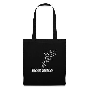 Anglerin Hannika - Stoffbeutel - Schwarz - Vorne