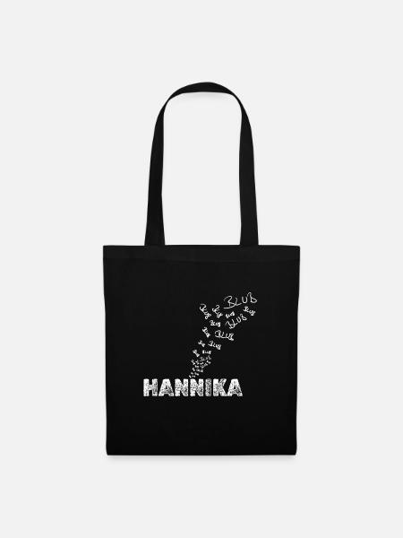 Anglerin Hannika - Stoffbeutel - Schwarz